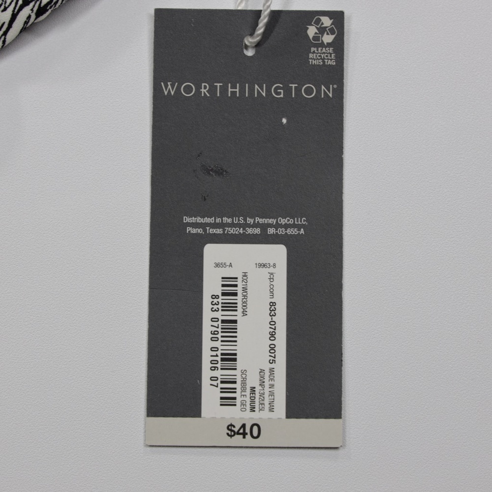 Worthington Womens Boat Neck Long Sleeve Blouse Top Black Size M - Picture 9 of 9